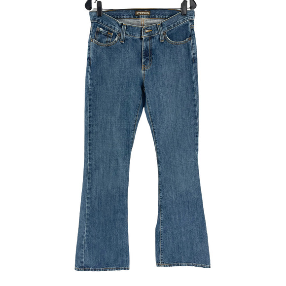 STETSON WOMEN MEDIUM WASH BOOT CUT JEAN SZ 8L - Picture 1 of 5